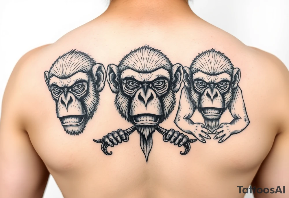 See no evil, hear no evil, speak no evil monkey
 totem tattoo idea