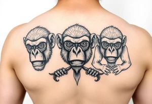 See no evil, hear no evil, speak no evil monkey
 totem tattoo idea