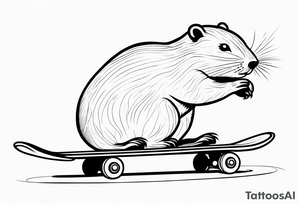 Beaver on a skateboard tattoo idea