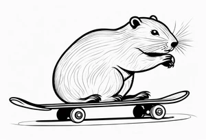 Beaver on a skateboard tattoo idea