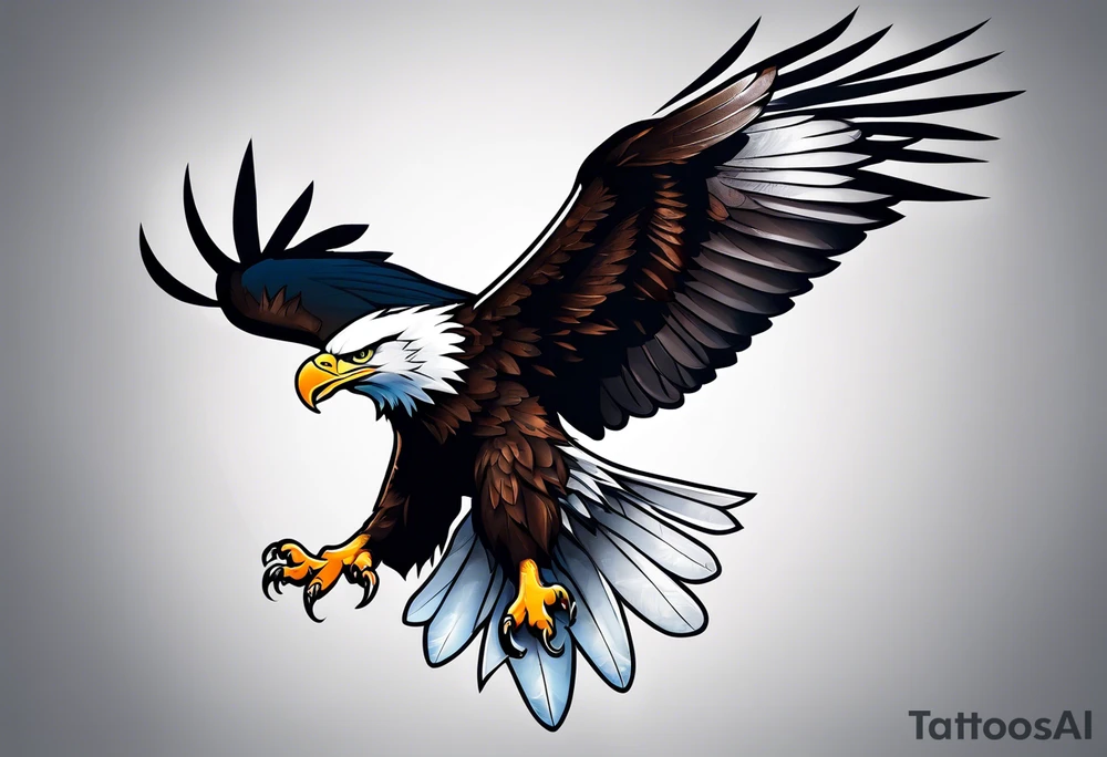 eagle flying tattoo idea