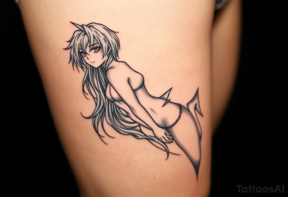 Ahego Anime Girl Full Nude Tattoo tattoo idea