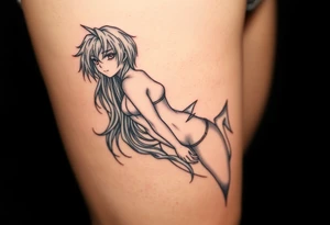 Ahego Anime Girl Full Nude Tattoo tattoo idea