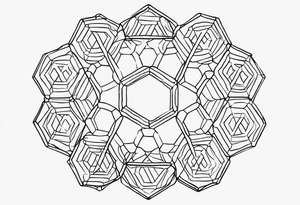 Draw a single circular ring made up of twelve small hexagons connected to each other tattoo idea