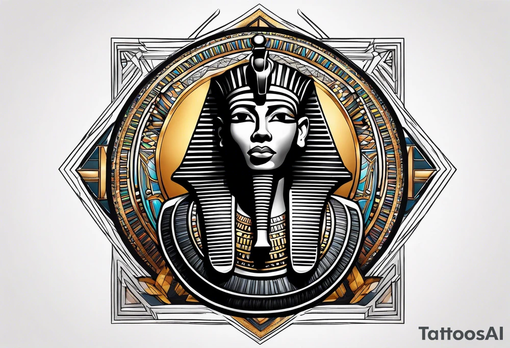 Black Egyptian with pharaoh tattoo idea