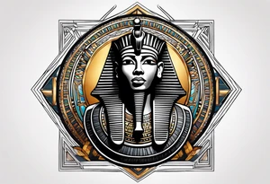 Black Egyptian with pharaoh tattoo idea