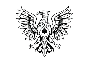 Poland symbol and poker cards The wings of the eagle in the Polish symbol are in the form of poker cards. Add casino money to it. tattoo idea