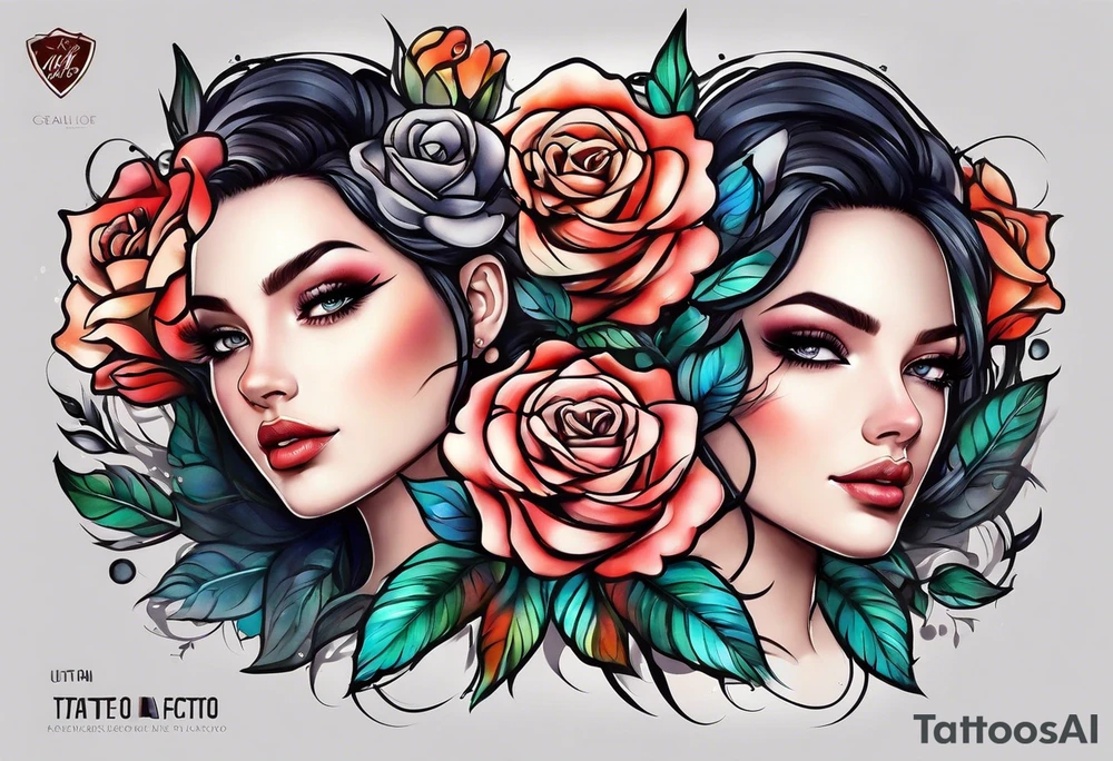 i want a full arm tattoo with simple flowers and roses tattoo idea