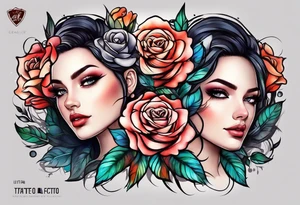 i want a full arm tattoo with simple flowers and roses tattoo idea