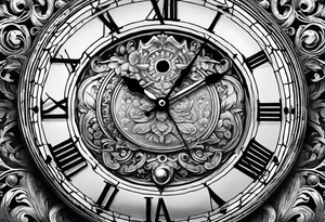 A clock made out of a quarter coin tattoo idea