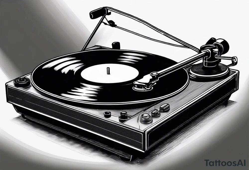 Recordplayer finline art minimalistic tattoo idea