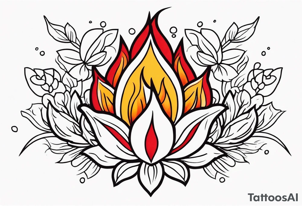 tongues of fire
old school vintage simple traditional design with vintage flowers surrounding
bold color simple tattoo idea