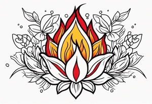 tongues of fire
old school vintage simple traditional design with vintage flowers surrounding
bold color simple tattoo idea
