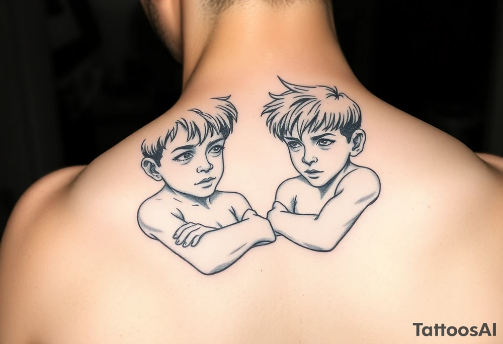 Little boys with day being strong tattoo idea