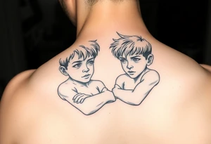 Little boys with day being strong tattoo idea