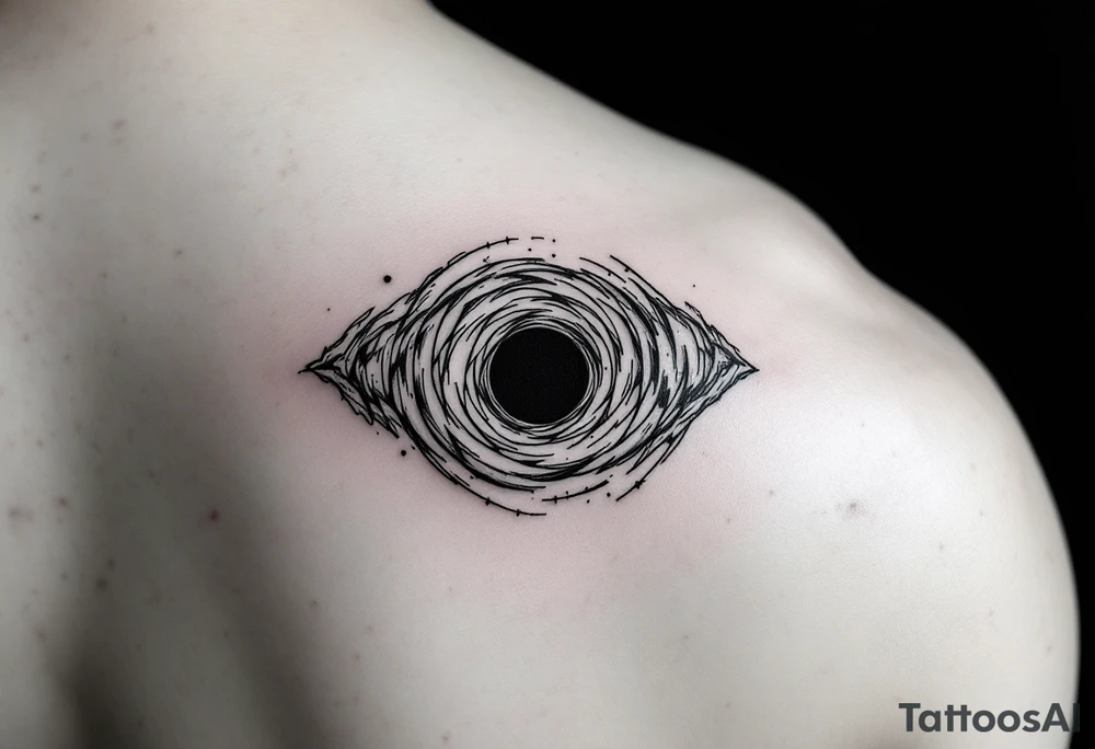 2 different worlds on both sides of a black hole tattoo idea