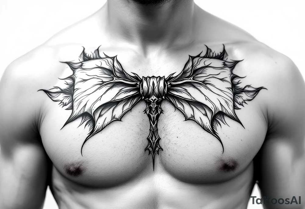 A Gothic looking bow tie tattoo idea