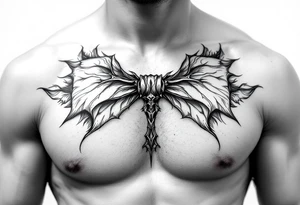 A Gothic looking bow tie tattoo idea