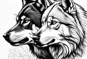 Tale of two wolves tattoo idea