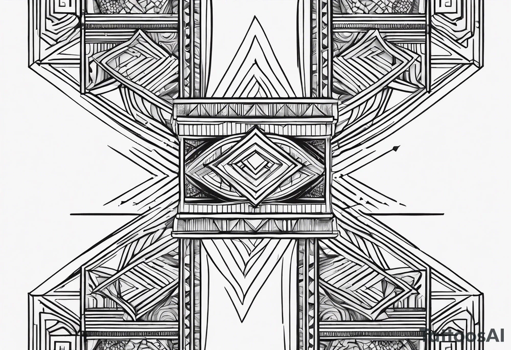 simple lines armband and back tattoo idea