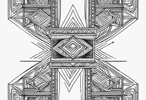 simple lines armband and back tattoo idea