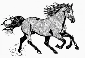 firey horse running tattoo idea