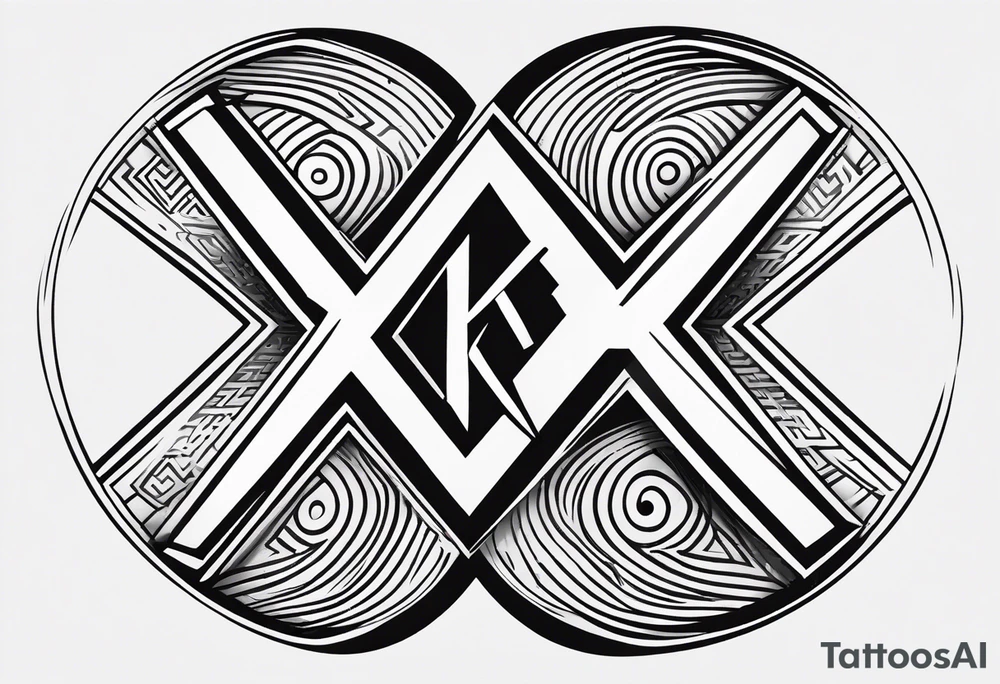 Simplistic symbol large delta inside a circle made with letter K tattoo idea Simplistic symbol large delta inside a circle made with letter K tattoo idea