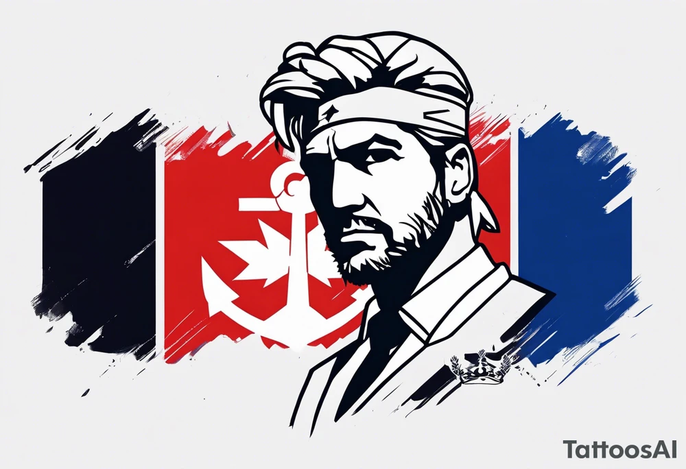 Solid snake with a picture of marine le pen tattoo idea