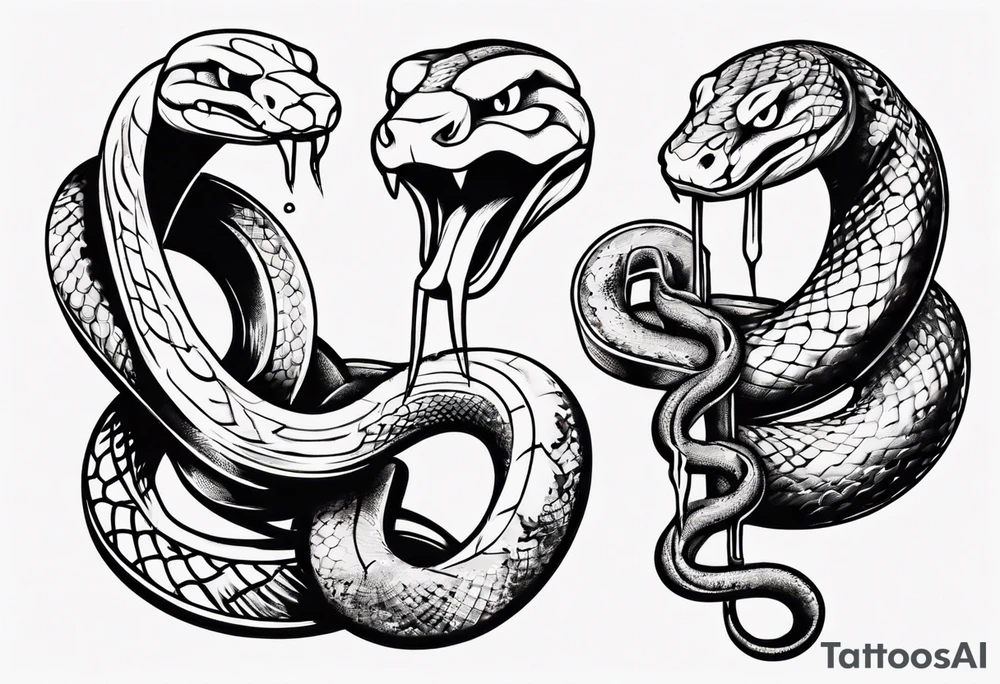 snake choking money tattoo idea