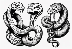 snake choking money tattoo idea