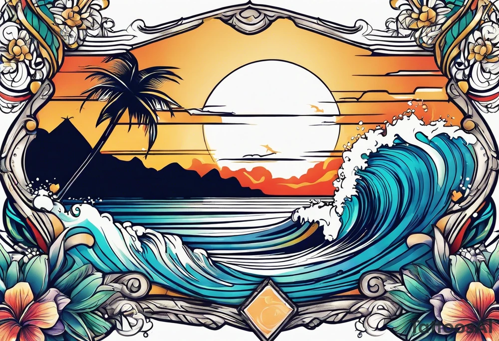 Waihi beach surf tattoo idea