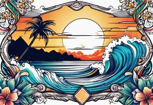 Waihi beach surf tattoo idea