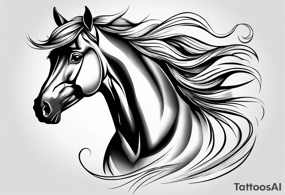 Line tattoo of a horse tattoo idea