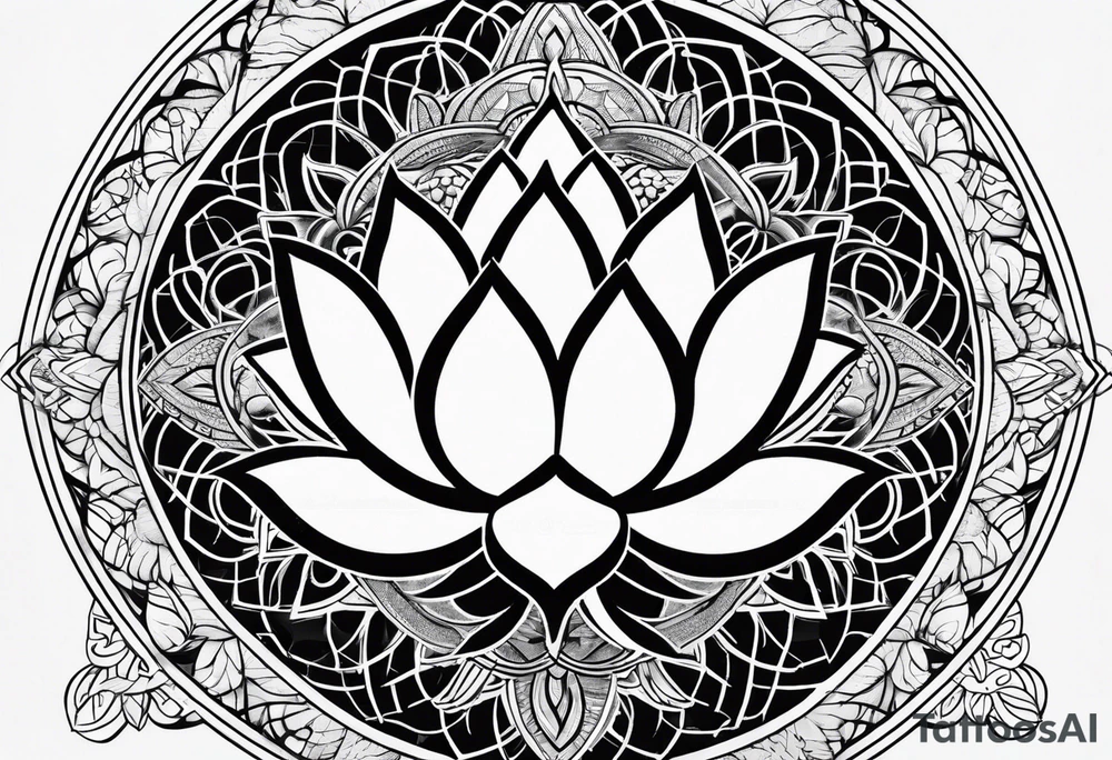 lotus flower sacred geometry tree of life tattoo idea