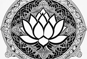 lotus flower sacred geometry tree of life tattoo idea