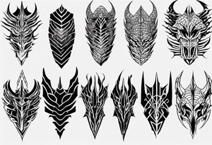 Dragon scale armor symmetrical tattoo idea