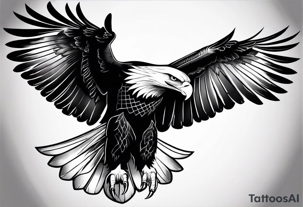 eagle full body fly tattoo idea