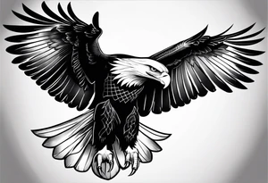eagle full body fly tattoo idea