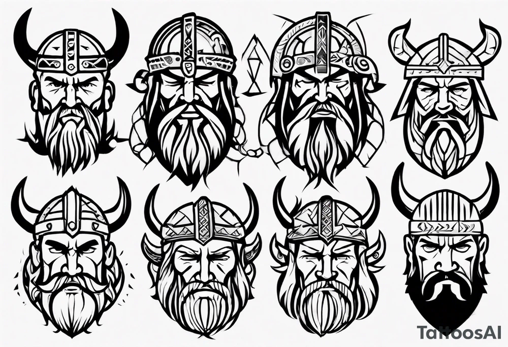 Viking face tattoo idea