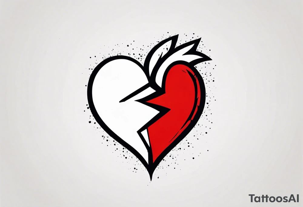 Broken Heart that says Never Say Never tattoo idea
