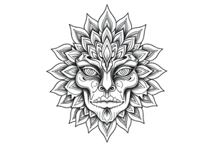 clack face and mandala tattoo idea