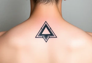 Geometric small triangle about different paths in life merge together and become stronger while being psychedelic and trippy make it fine line 
Make it simple tattoo idea