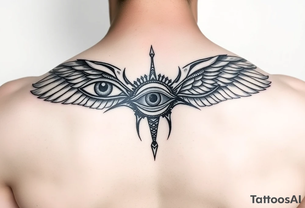 Evil eyes and eye of Horus tattoo idea