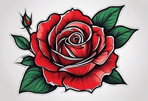 a red rose with stem and thorns tattoo idea