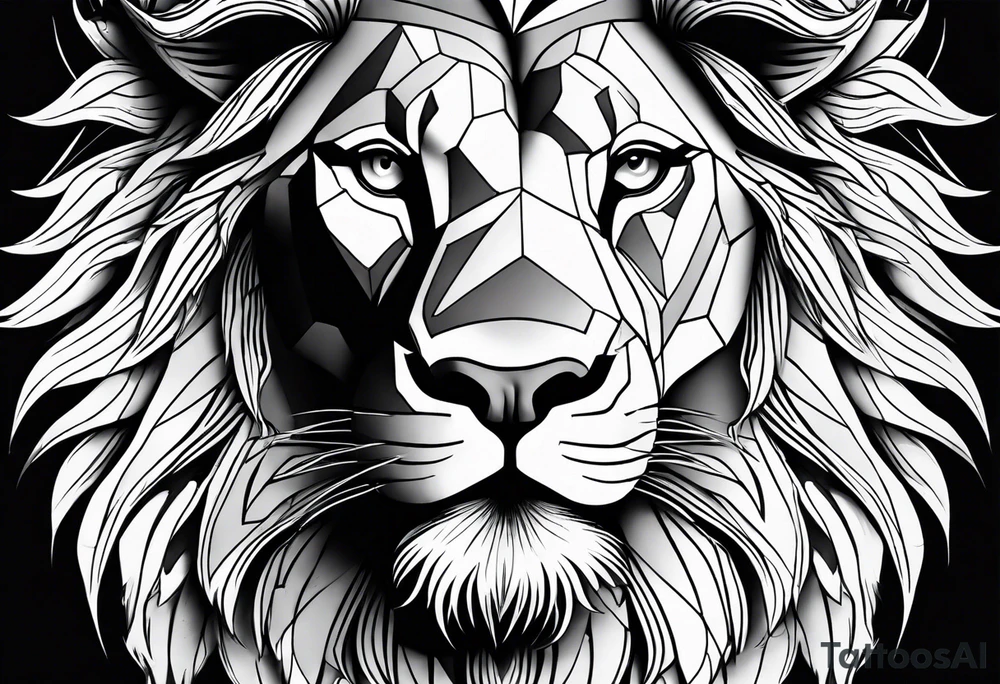 powerful majestic lion, close-up tattoo idea