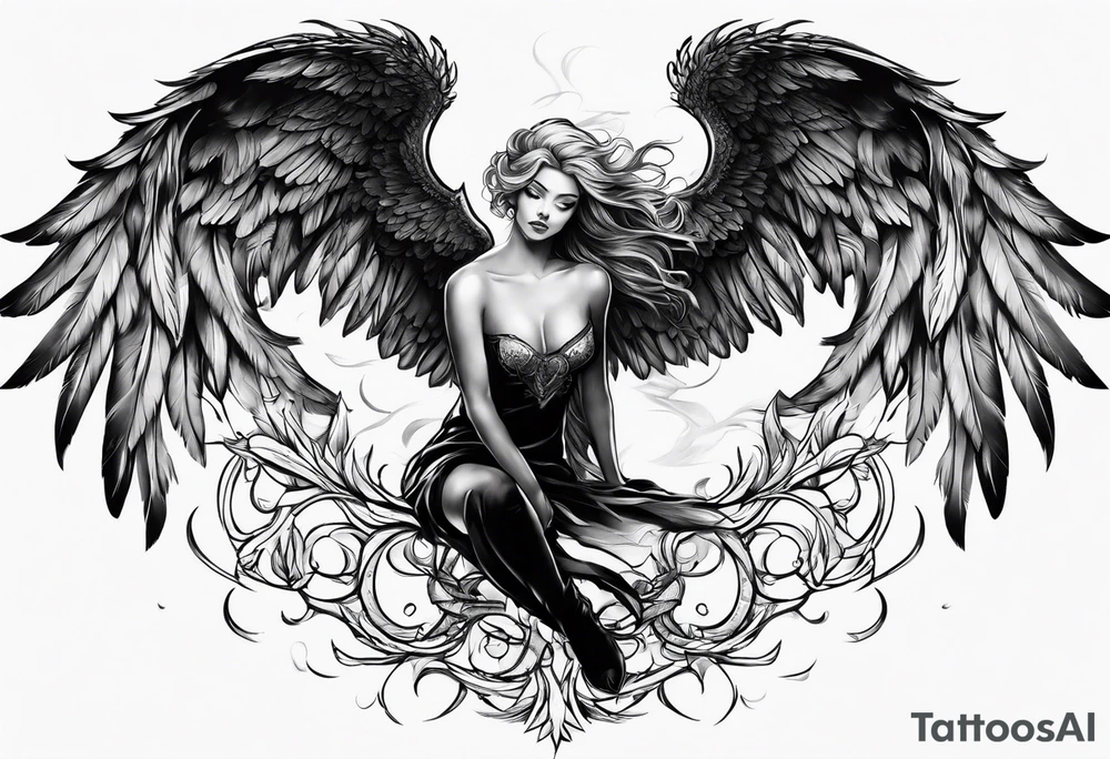 Fallen angel male tattoo idea