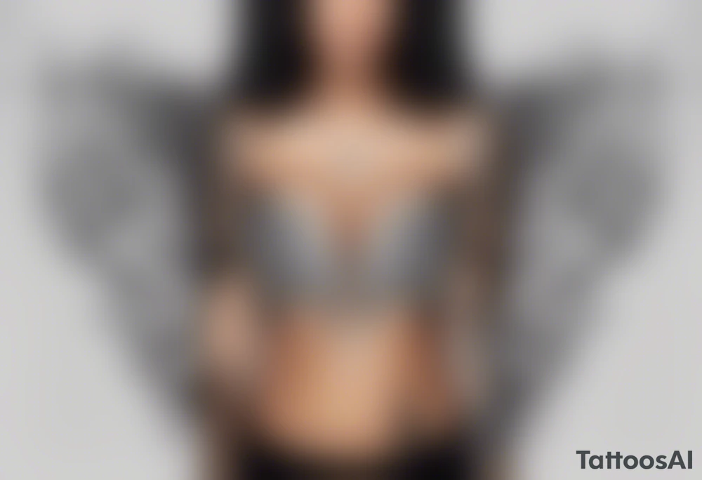 Diamond angel wings tattoo idea