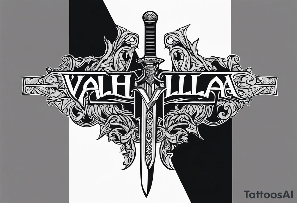 Valhalla sword tattoo idea