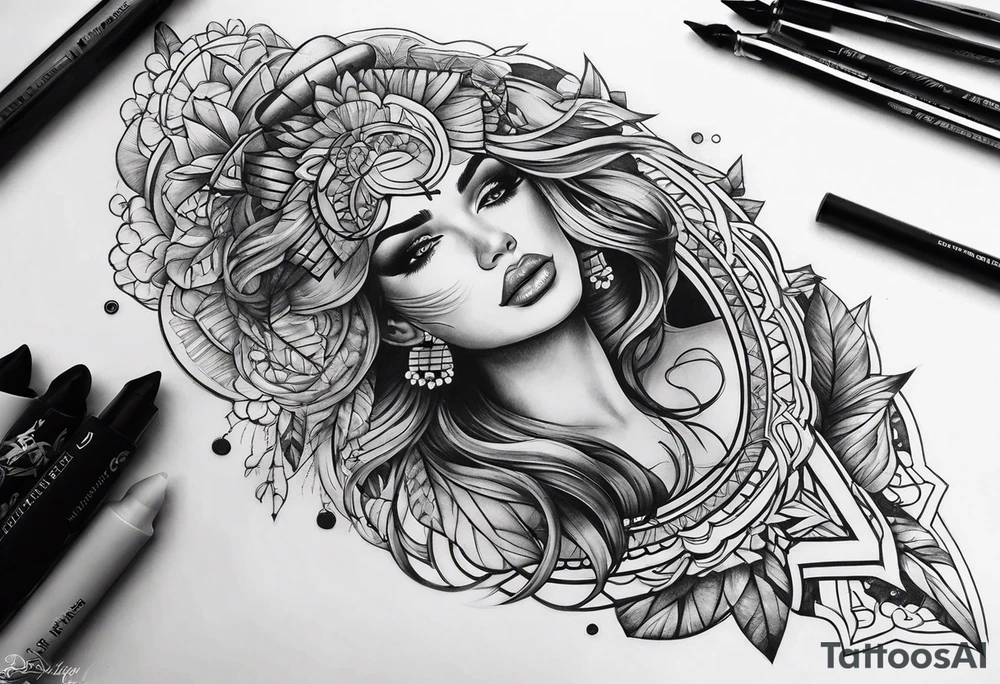Cool leg sleeve tattoo idea