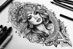 Cool leg sleeve tattoo idea